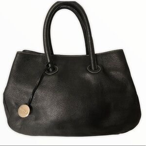 FURLA black leather tote bag